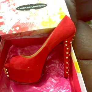 Chinese laundry red spiked heels